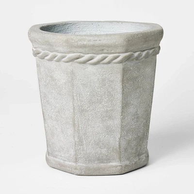 Octagon Concrete Planter Small Gray - Threshold designed with Studio McGee