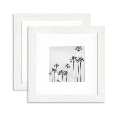 Master & Co. (Set of 2) 10x10 Matted to 6x6 Echo Point Picture Frames White Woodgrain