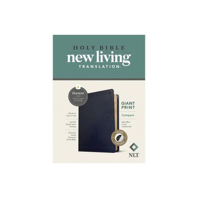 NLT Compact Giant Print Bible, Filament Enabled (Leatherlike, Navy Blue Cross, Indexed, Red Letter) - (Leather Bound)