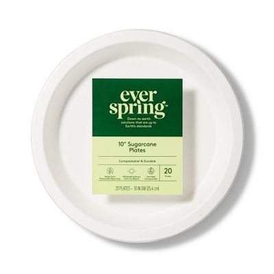 Disposable Plate 10 - White - 20ct - Everspring