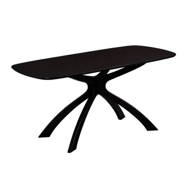 Orleans Rectangle Dining Table Black - Boraam: Contemporary 63 Eco-Friendly Rubberwood, X-Trestle Legs