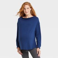 Rib-Knit Match Back Maternity Sweatshirt