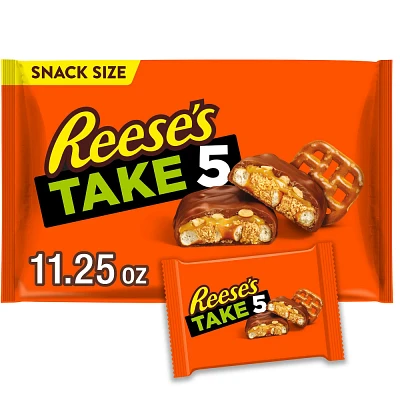 Reeses Take 5 Pretzel, Caramel, Peanut Butter, Chocolate Snack Size Candy Bars - 11.25oz