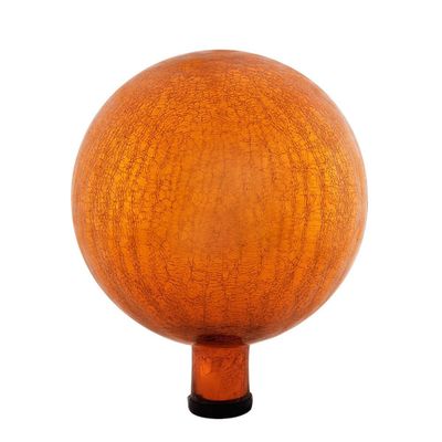 Achla Designs 10 D Reflecting Glass Gazing Decorative Globe Mandarin Orange: Layered Crackle Finish, Indoor/Outdoor