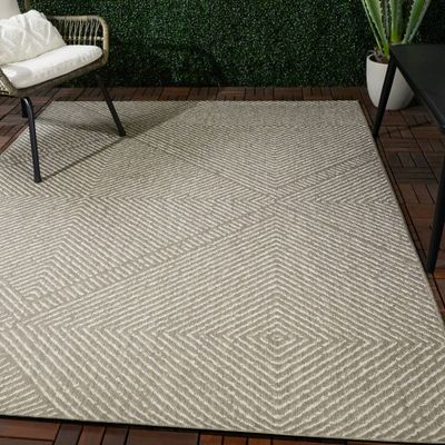 92x12 Large Diamond Indoor/Outdoor Rug Tan/Natural - Threshold