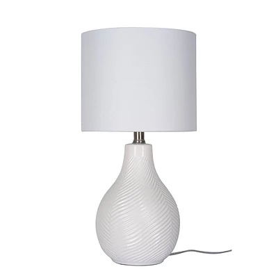 Cresswell Lighting 18 Ceramic Table Lamp White