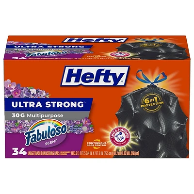 Hefty Ultra Strong Fabuloso 30 Gallon Trash Bags - 34ct