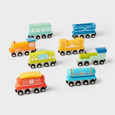 Wooden Magnetic Train - 8pk - Gigglescape