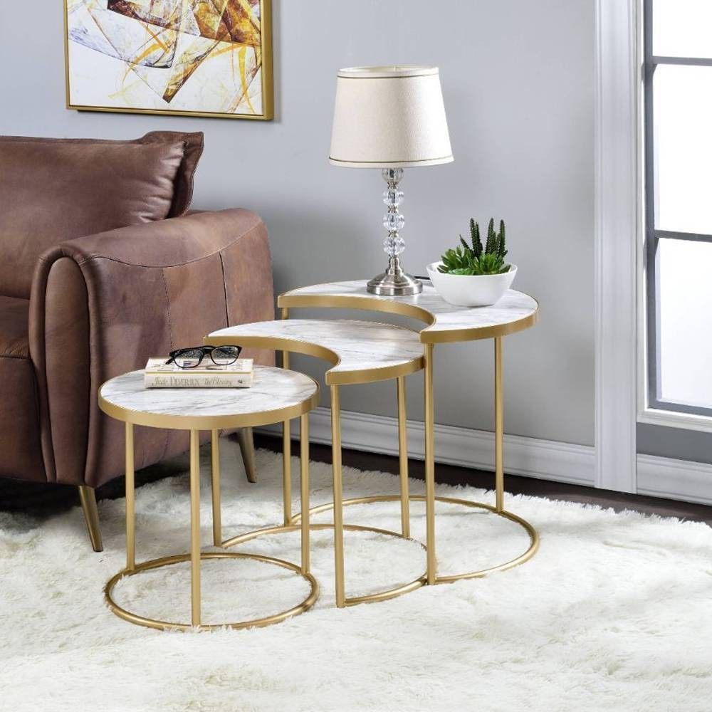 target gold and marble side table