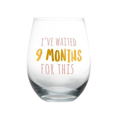 Pearhead Wine Glass - Ive Waited 9 Months for This Motherhood - 16oz