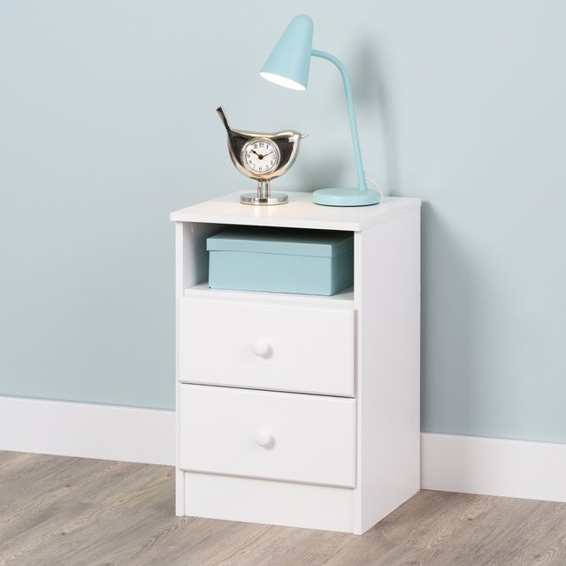 Prepac Astrid 2 Drawer Nightstand : Modern Style, MDF, Includes Anti-Tip Hardware, for All Ages