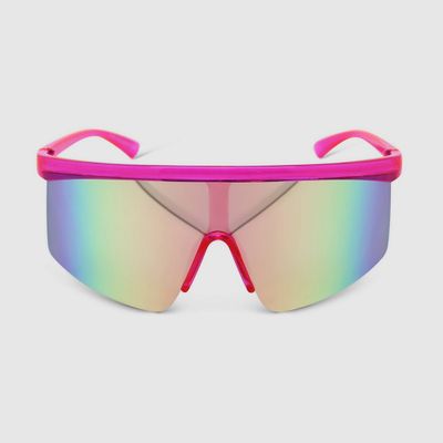 Womens Crystal Plastic Shield Sunglasses - Wild Fable Pink