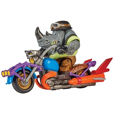 Teenage Mutant Ninja Turtles: Mutant Mayhem Chopper Cycle with Rocksteady Action Figure