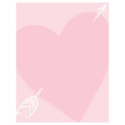 80ct Heart Of Love Note Cards Pink: Great Papers! Stationery Sheets, Single-Design Boxed Card Packs, Imprintable for All Occasions