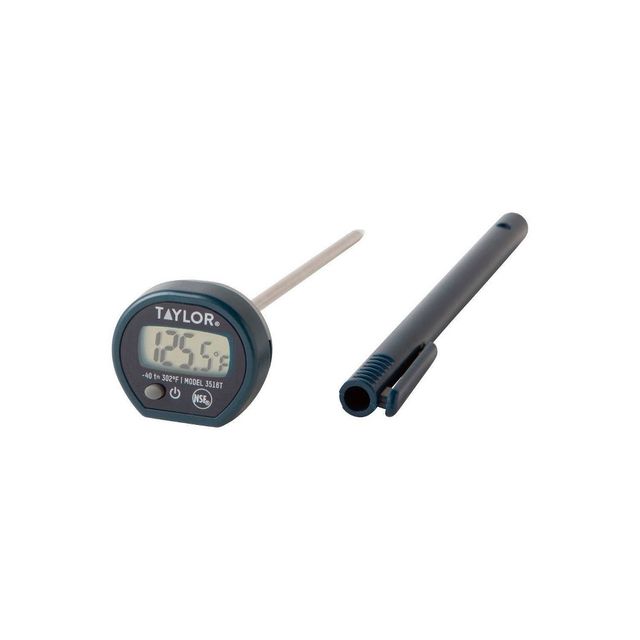 Taylor Digital Instant-Read Pocket Kitchen Meat Cooking Thermometer: Quick Read, Navy Blue, Digital Display, -40 to 302F