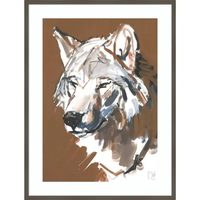 31 x 41 Big Bad Wolf by Mark Adlington Wood Framed Wall Art Print - Amanti Art: Modern Lithograph, Animal Subject, Hardwood Frame