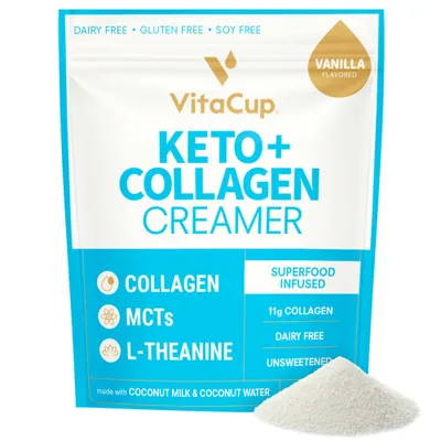 VitaCup Keto + Collagen Vanilla Coffee Creamer w/ MCT & Collagen