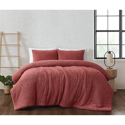 Brooklyn Loom 3pc King Marshmallow Comforter Set Dusty Rose