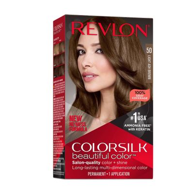 Revlon Colorsilk Beautiful Color Permanent Hair Color - 50 Light Ash Brown - 4.4 fl oz