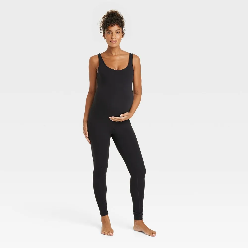 Seamle Long Unitard Maternity Jumpuit