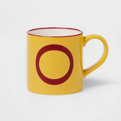 16oz Stoneware Monogram Mug O Yellow - Opalhouse