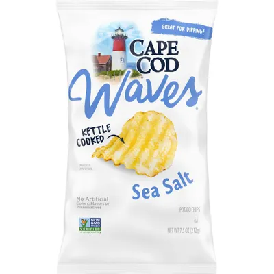 Cape Cod Potato Chips Wavy Cut Sea Salt Kettle Chips - 7.5oz