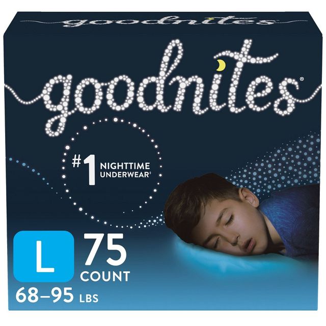 Goodnites Nighttime Bedwetting Underwear for Girls, L, 75 Ct