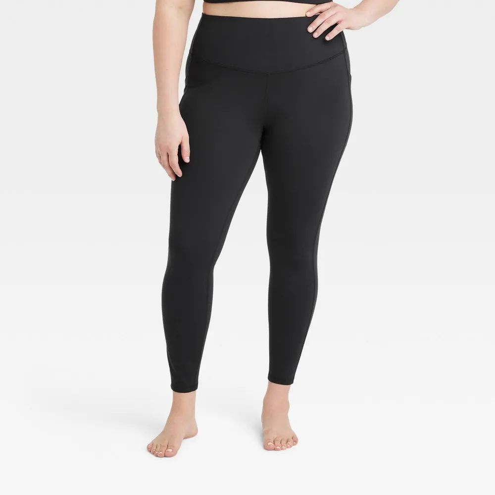 All In Motion Womens Brushed Sculpt High-Rise Pocketed Leggings 28 - All In  Motion Black 2X