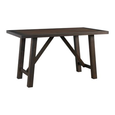 Picket House Furnishings Carter Counter Height Dining Table Brown: 36 Rustic Acacia Wood, Trestle Base, Seats 6