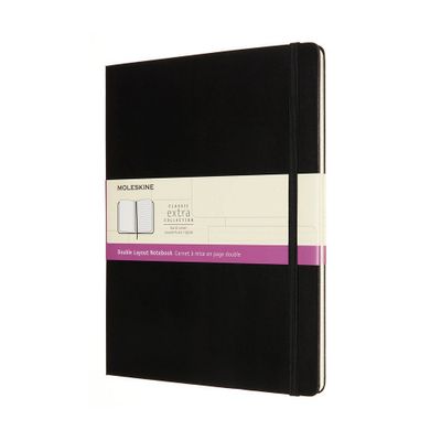 Moleskine 192pg Ruled/Blank XL Hard Cover Notebook 7.5x9.75 Black: Journal, Acid-Free, Elastic Closure, FSC Certified