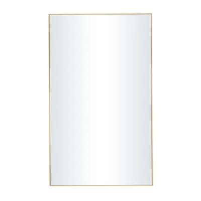 Wood Rectangle Shaped Wall Mirror with Thin Minimalistic Frame - & May