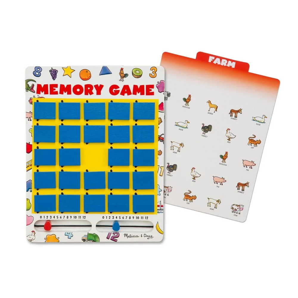 Melissa & Doug Flip to Win Travel Memory Game - Wooden Game Board, 7  Double-Sided Cards | The Market Place