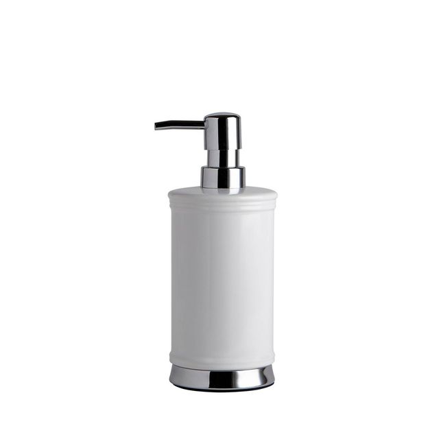 Quinn Soap Dispenser White - Moda at Home: Ceramic Hand Wash Accessory, Gel Soap Compatible, 14oz Capacity