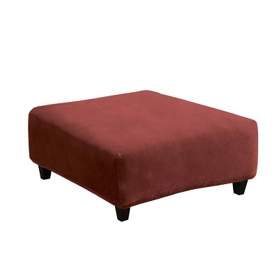 Stretch Pique Large Ottoman Slipcover  - Sure Fit: Elastic-Fit, Machine Washable, Indoor Use