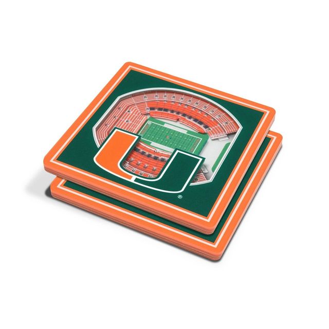 NCAA Miami Hurricanes 3D Stadium View Coaster