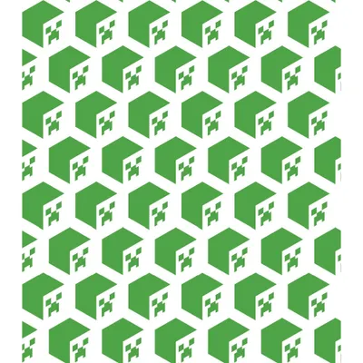 Minecraft Creeper Face Peel and Stick Kids Wallpaper Green - RoomMates: Self-Adhesive, Removable, Classic Brick Pattern