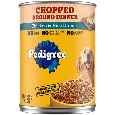 Pedigree Chicken, Grain and Rice Flavor Dinner Chopped Ground Wet Dog Food - 13.2oz