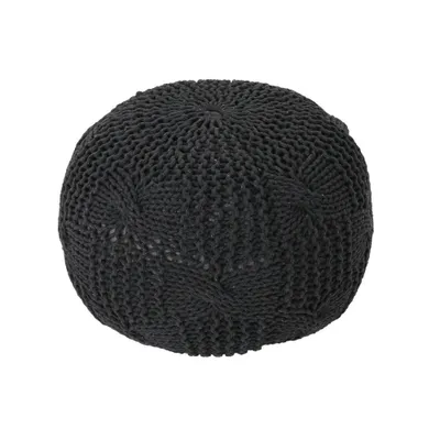 Anouk Knitted Cotton Pouf  - Christopher Knight Home