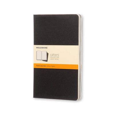 Moleskine Solid Blank Journal 8.25 x 5 Black: Ruled Paper, Soft Cover, Pocket Size, 80 Pages, FSC Certified