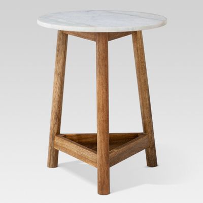 Lanham Marble Top Side Table Brown - Threshold