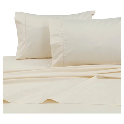 Cotton Sateen Deep Pocket Sheet Set (Queen) Ivory 700 Thread Count - Tribeca Living: Luxury Bedding, 4-Piece Set, Machine Washable