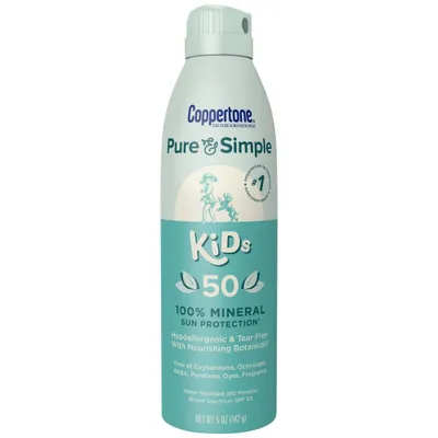 Coppertone Pure & Simple Kids Sunscreen Spray - SPF 50 - 5oz