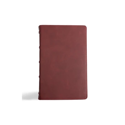 CSB Single-Column Personal Size Bible, Holman Handcrafted Collection, Premium Marbled Burgundy Calfskin - by Csb Bibles by Holman (Leather Bound)