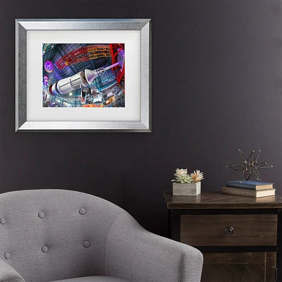 Trademark Fine Art 16x20 Mich Catanzaro Saturn Five Kennedy Space Center Matted Framed Art Silver