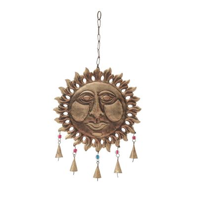 19 x 10 Iron Eclectic Sun Windchime Brown/Pink/Blue - Olivia & May