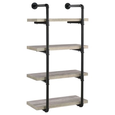 24 Elmcrest 4 Shelf Wall Bookcase with Black Frame - Coaster