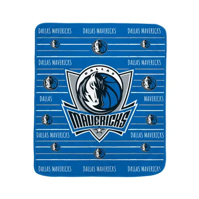 NBA Dallas Mavericks Logo Stripe Binding Edge Flannel Fleece Blanket