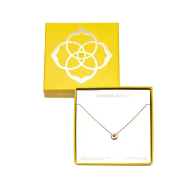 Kendra Scott Riley Garnet 14K Gold Over Bra Pendant Necklace - Red