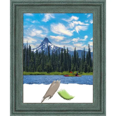 11x14 Opening Size Upcycled Wood Picture Frame Art Teal/Gray - Amanti Art