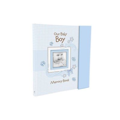 Christian Art Gifts Boy Baby Book of Memories Blue Keepsake Photo Album Our Baby Boy Memory Book Baby Book with Bible Verses, the First Year